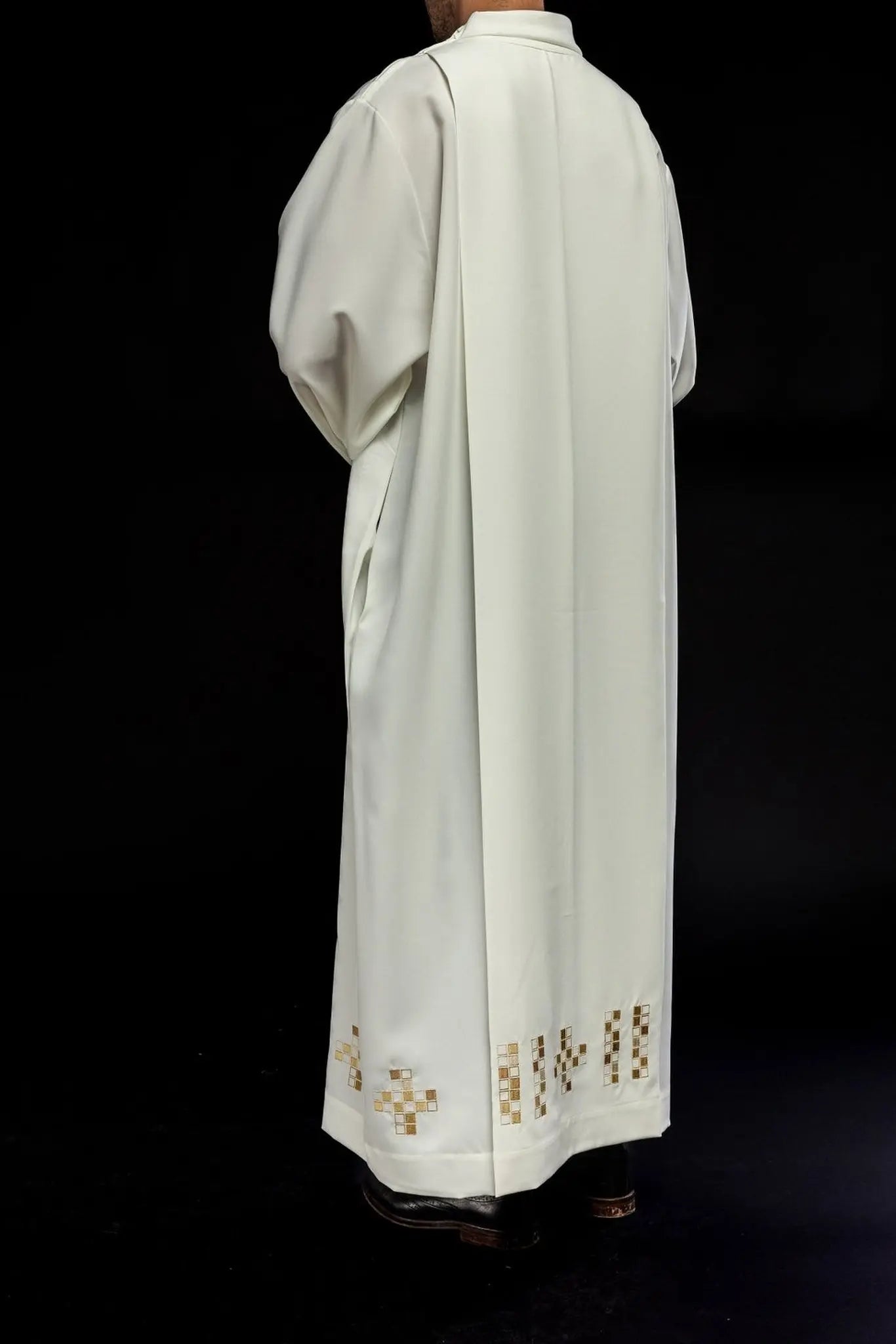 Alba with embroidered mosaic Crosses ecru