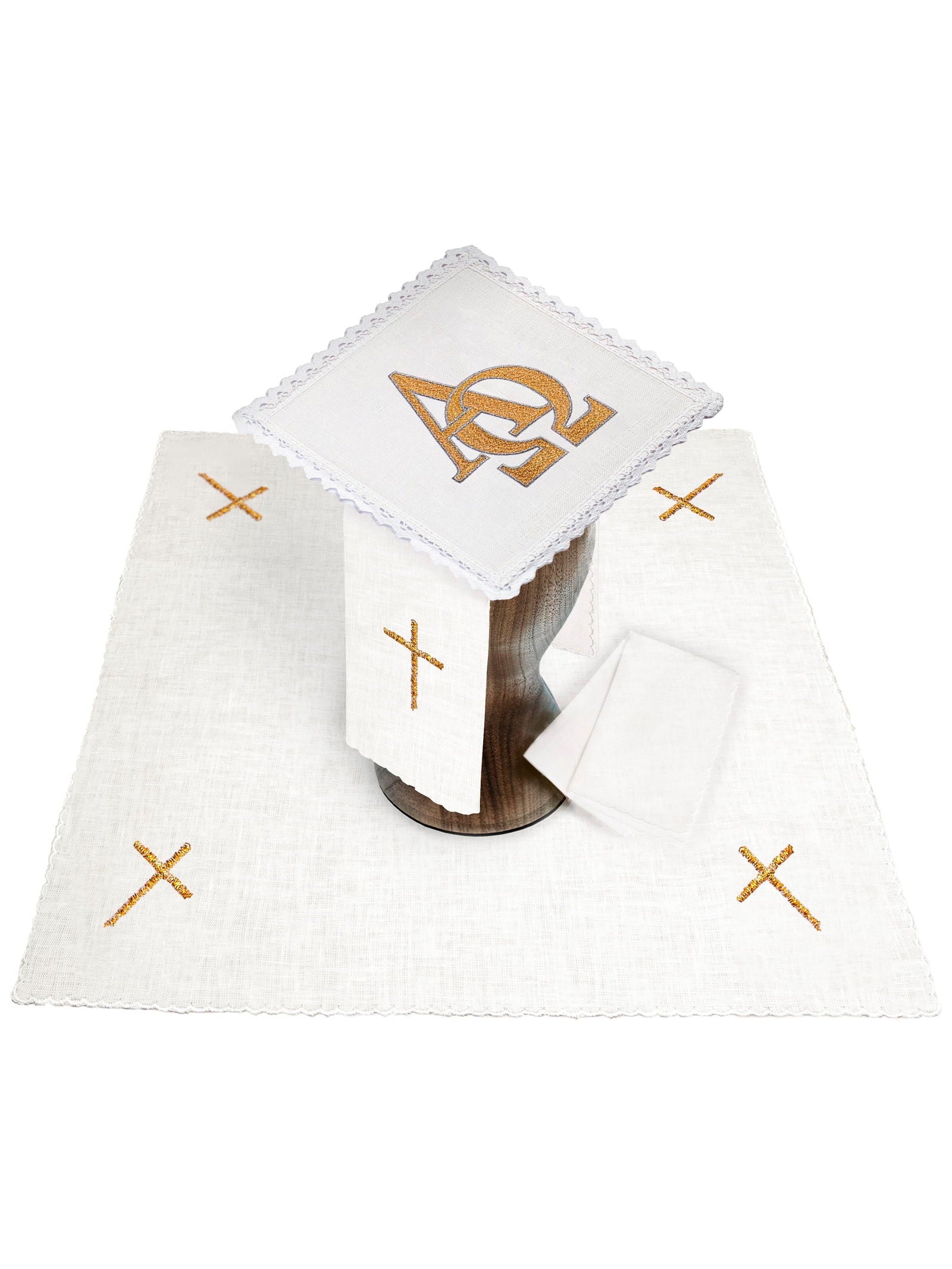 Chalice linen with ALFA and OMEGA symbols