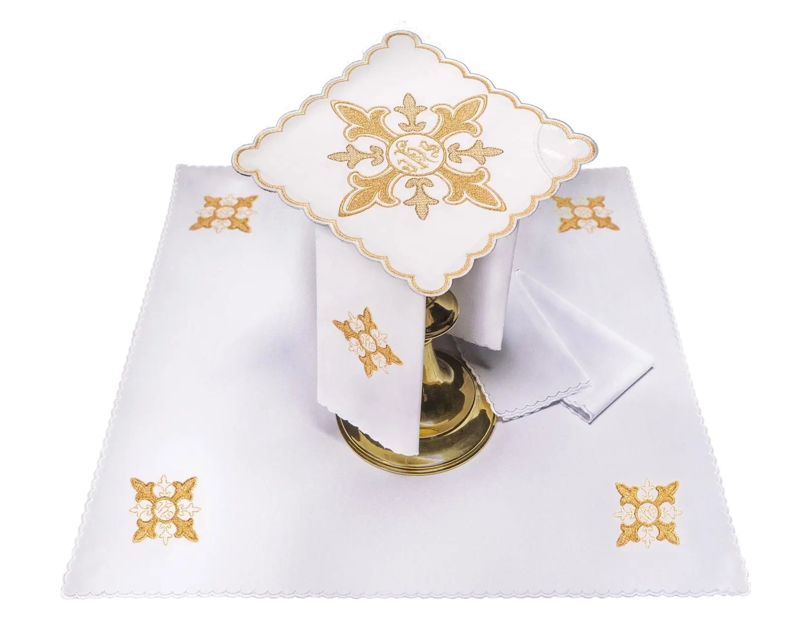 chalice set with eucharistic embroidery JHS - HAFTINA ATELIER