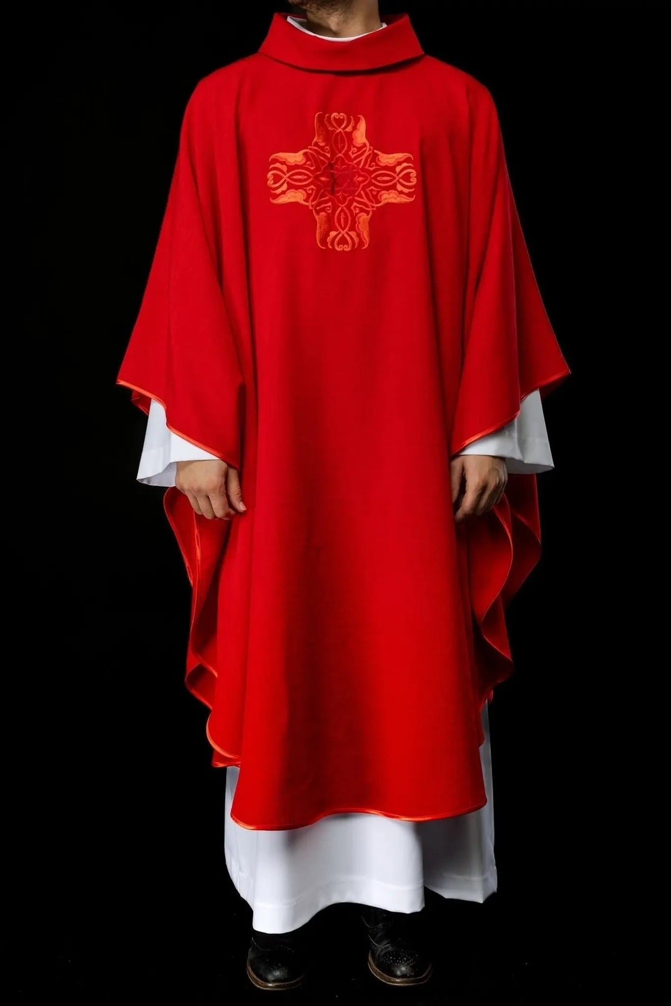 Red chasuble with embroidery of the Cross