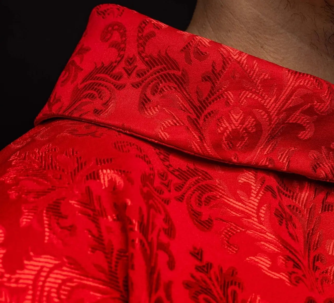 Red Chasuble with Cross, Made from Patterned Fabric
