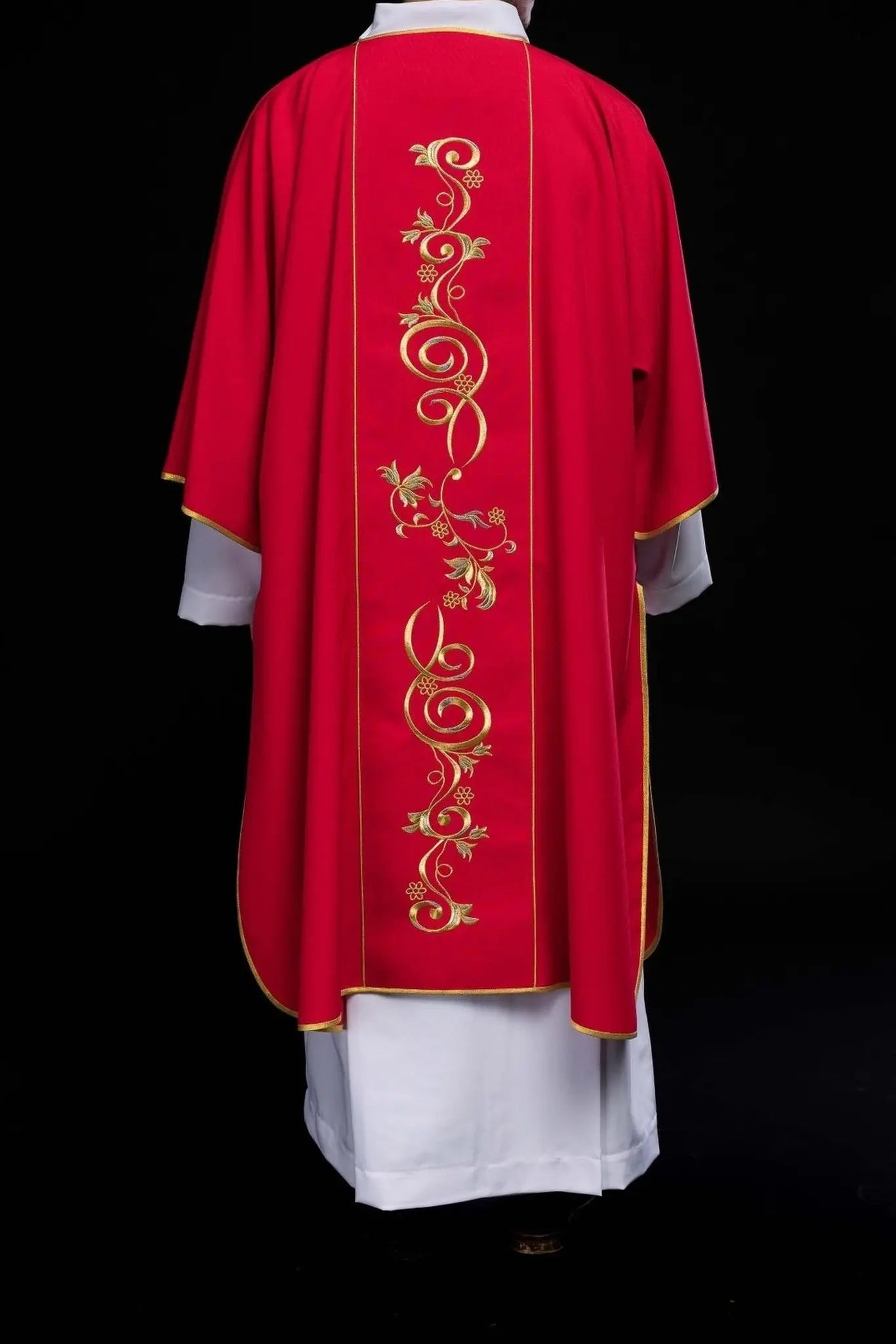 Red Dalmatic with Embroidered IHS Band