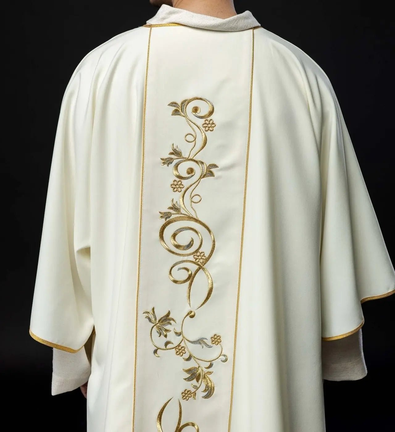 Ecru Dalmatic with Embroidered IHS Band