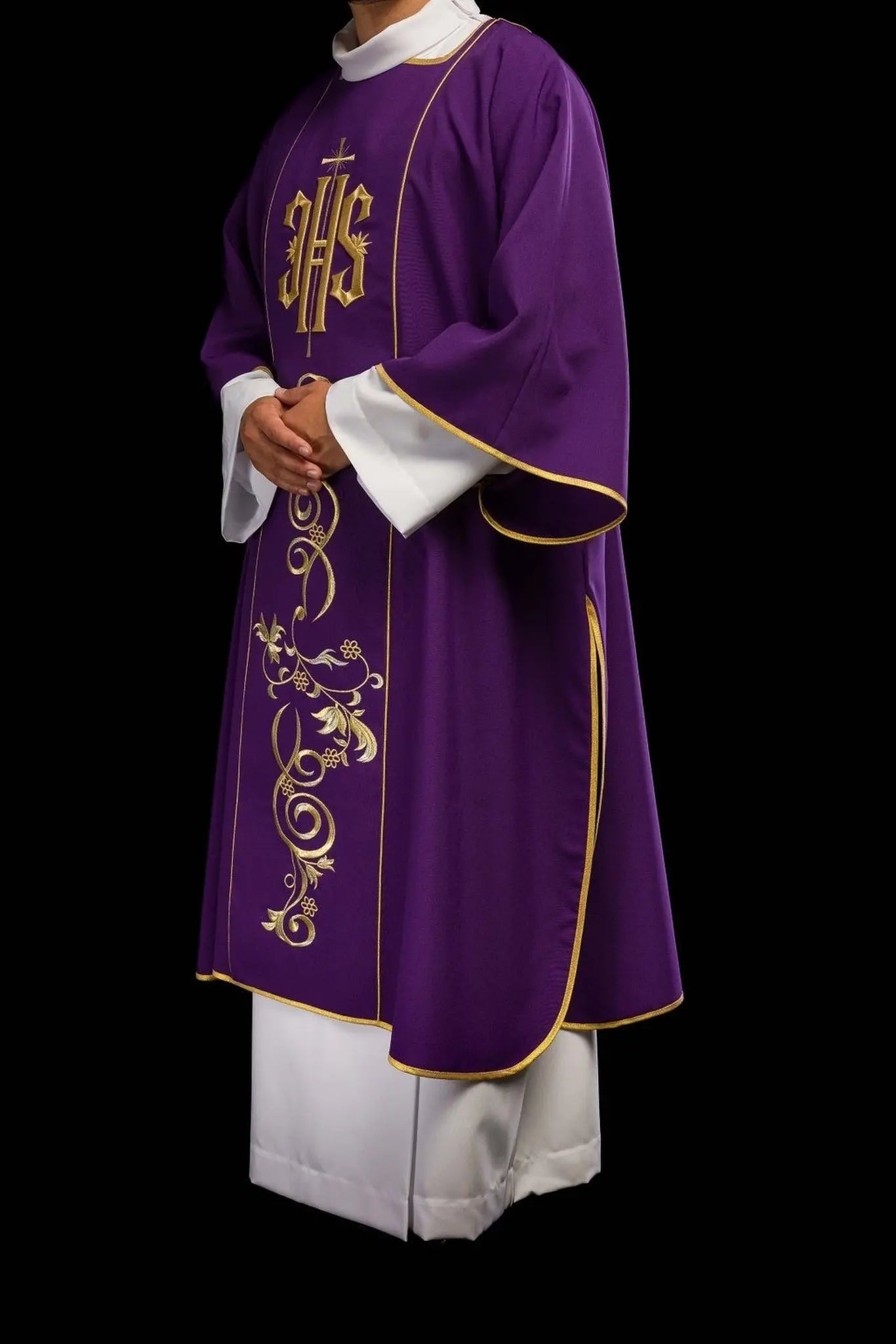 Purple Dalmatic with Embroidered IHS Band