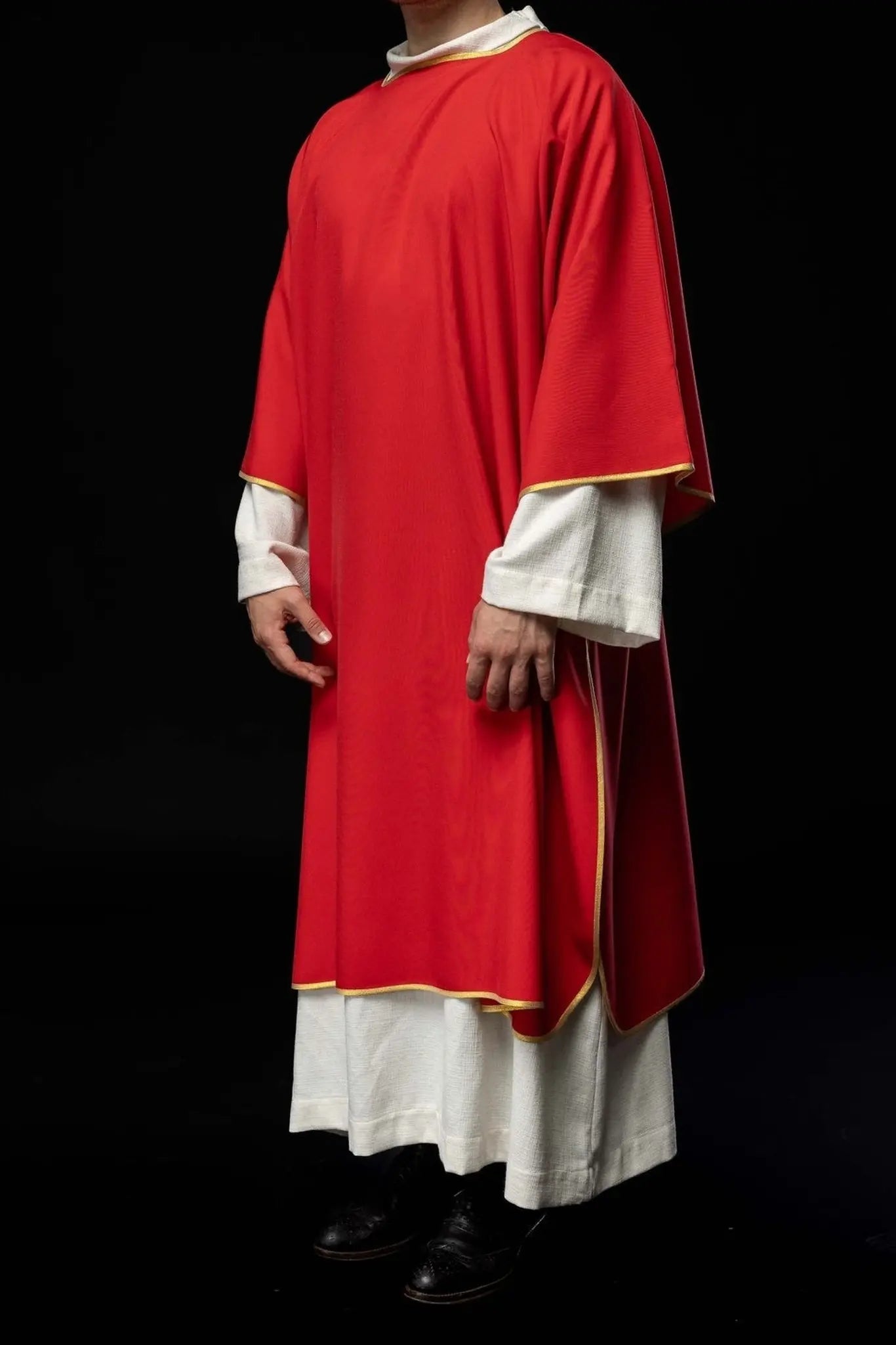 Plain Red Dalmatic with Gold Trim