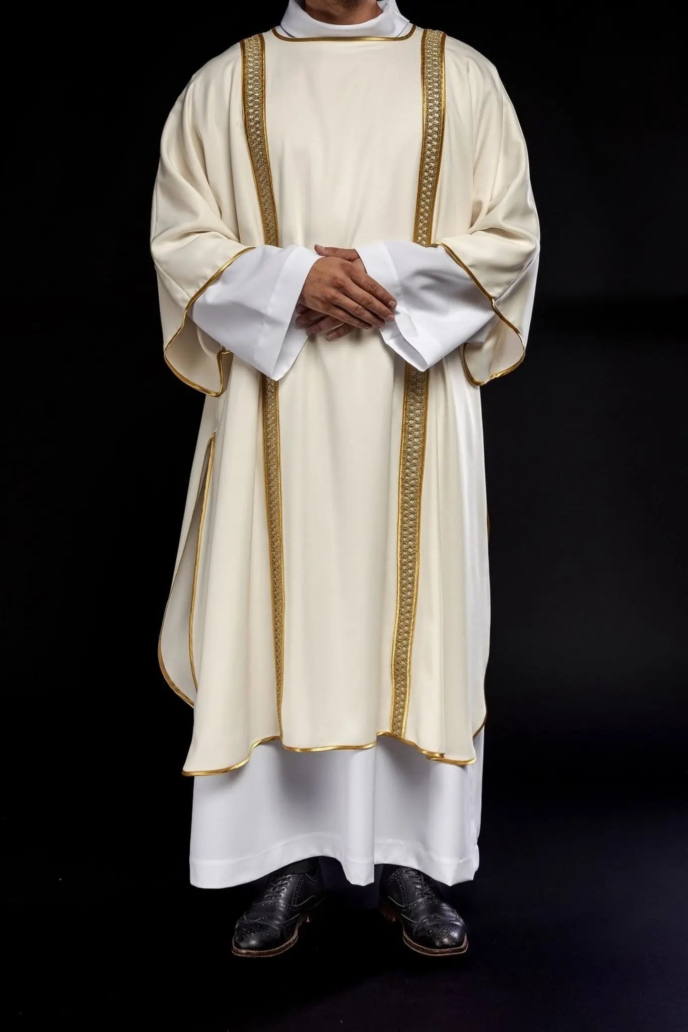 Ecru Dalmatic Decorated with Gold Bands