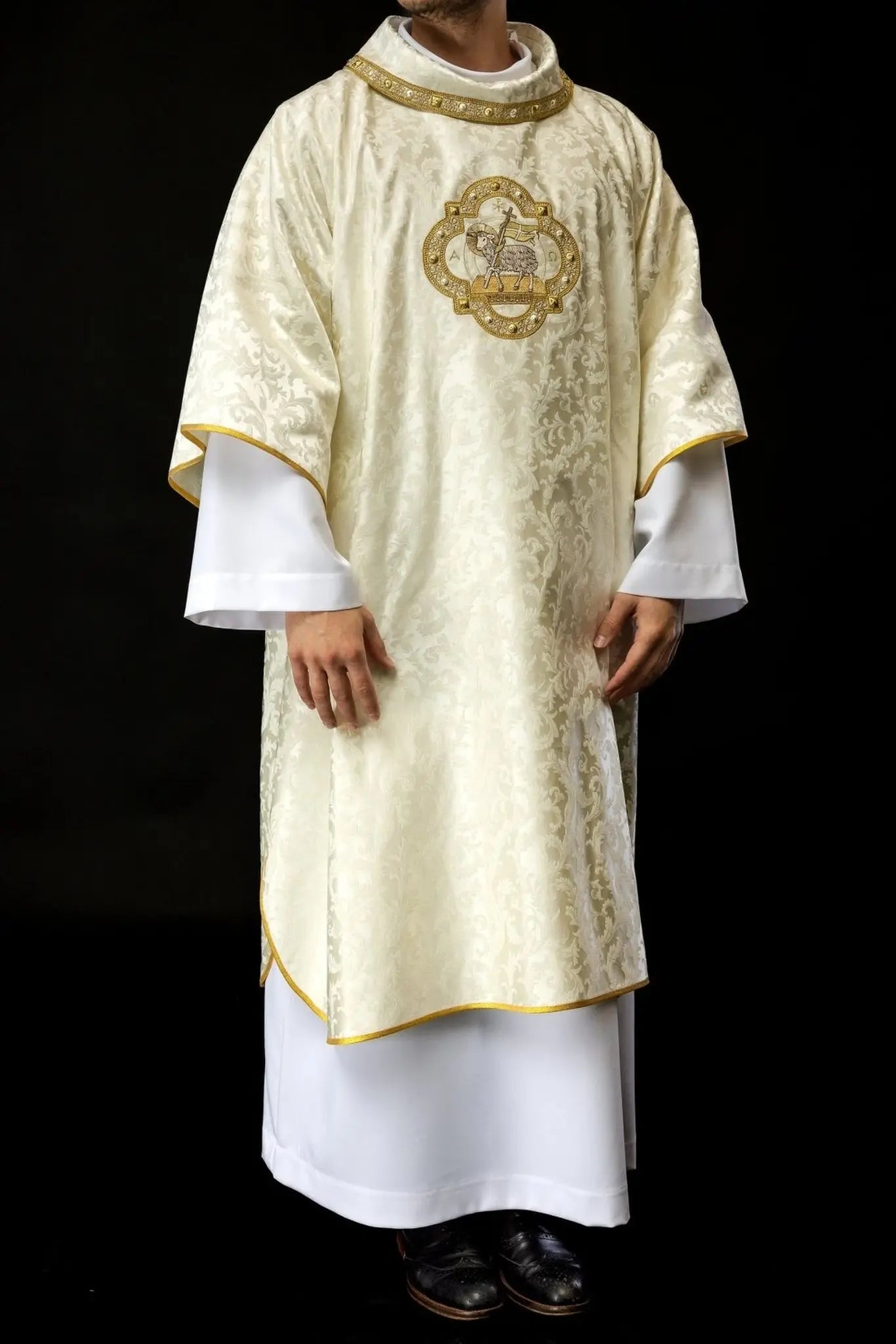 Dalmatic with Easter Lamb Embroidery on Decorative Fabric