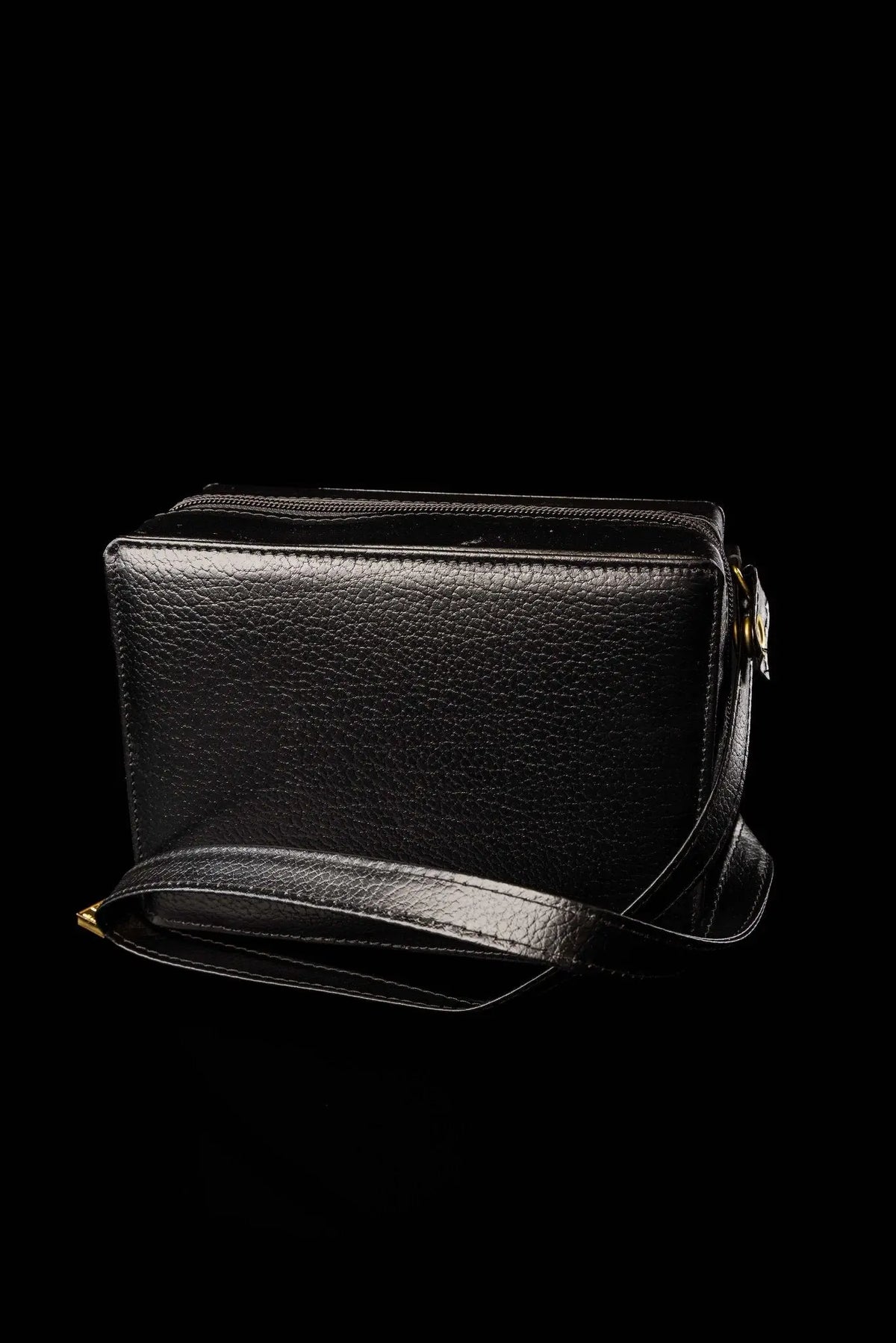 Black Mission Case with Liturgical Equipment and Shoulder Strap, angled view
