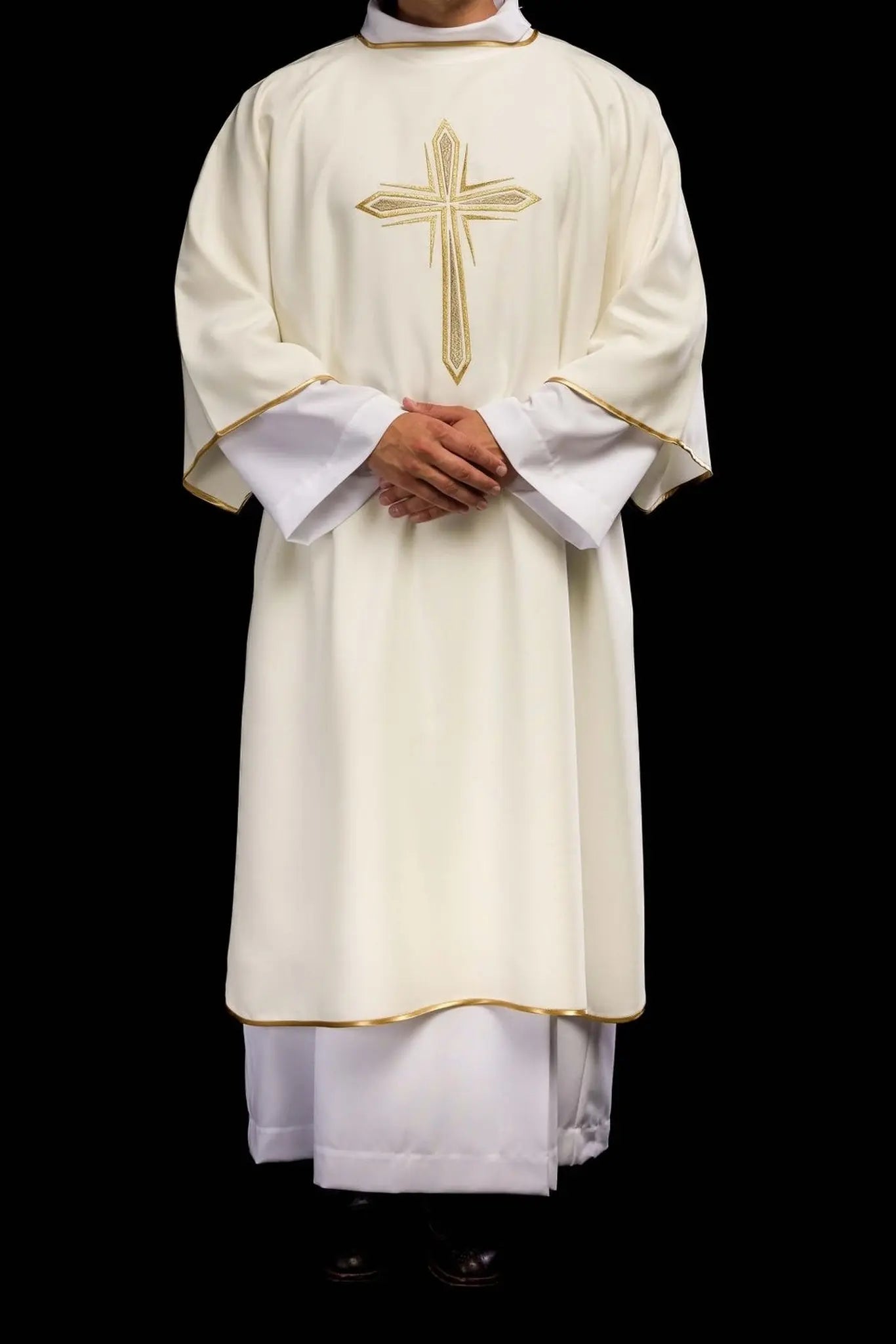 Ecru Dalmatic with Embroidered Gold Cross