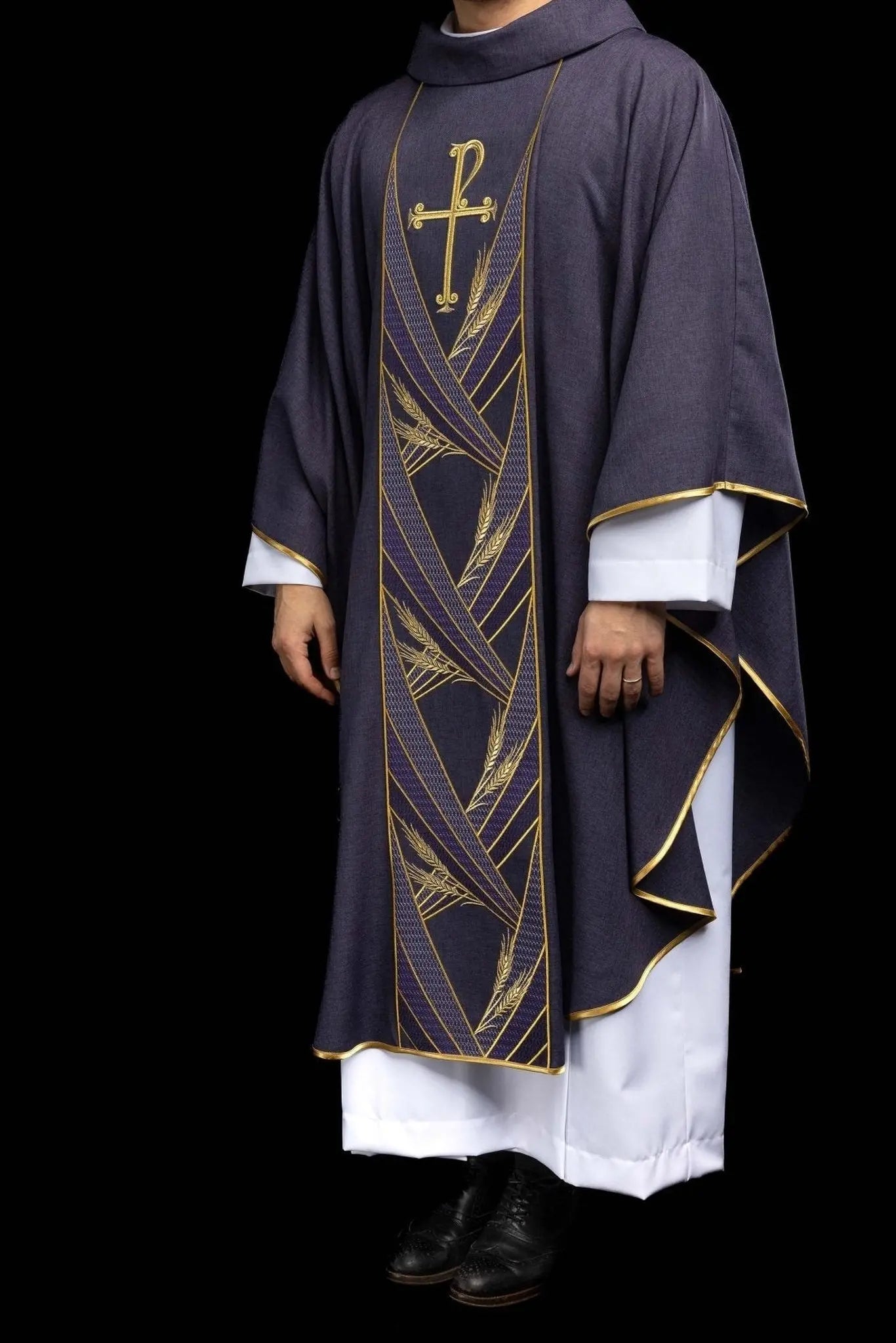 Purple Chasuble with Embroidered PAX Band