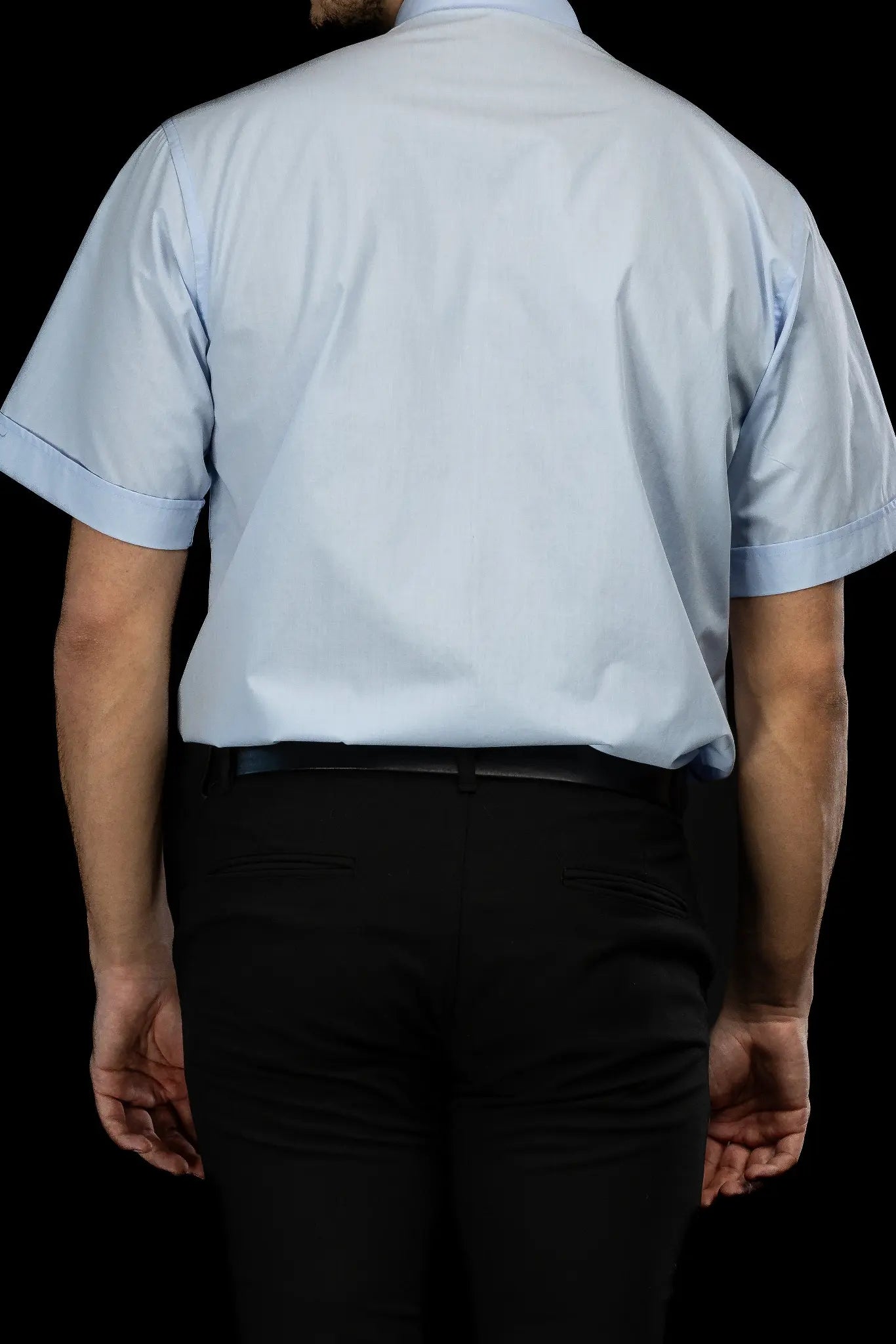 Clergy Shirt Blue Short Sleeve with Collar Tab