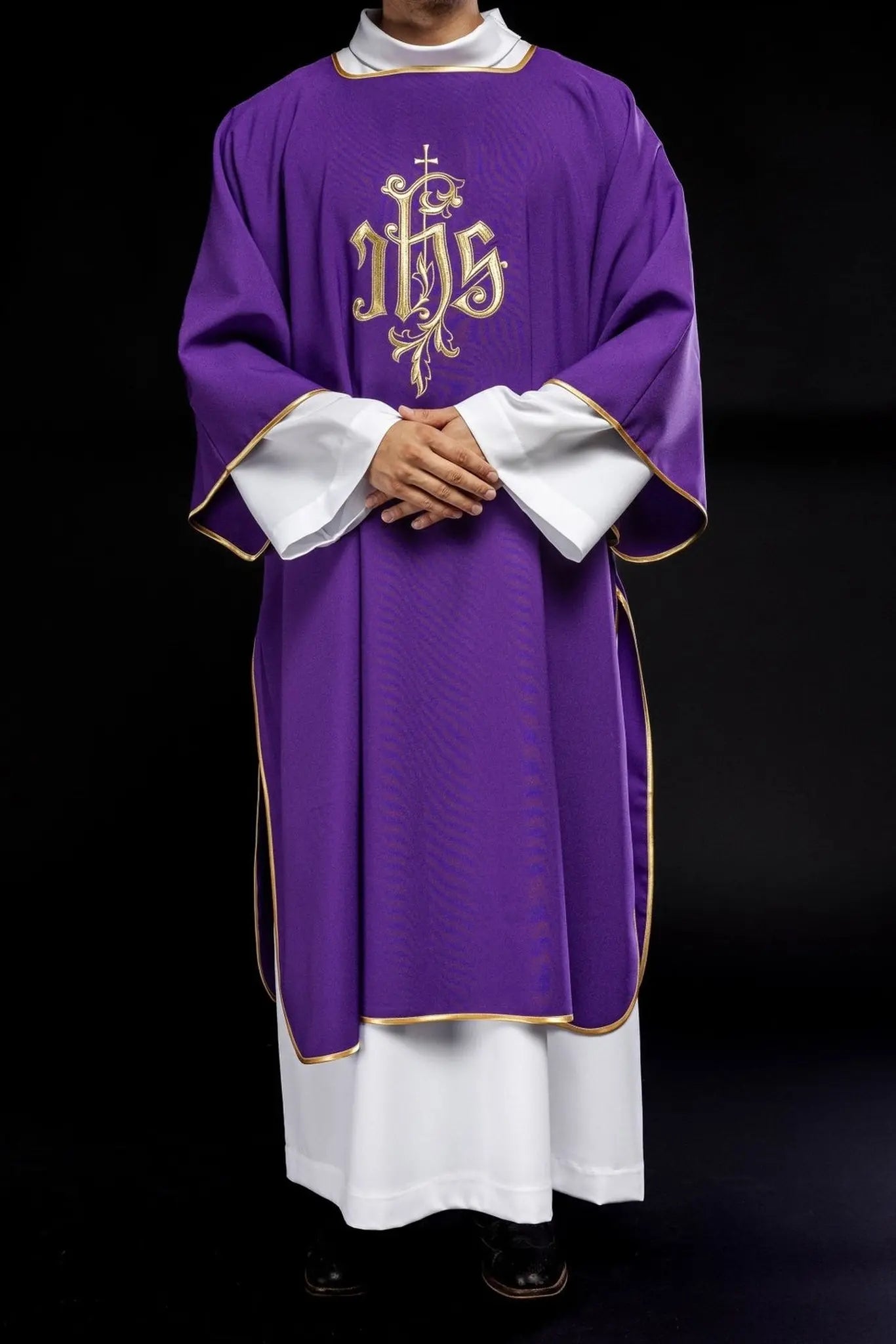 Purple IHS Embroidered Dalmatics