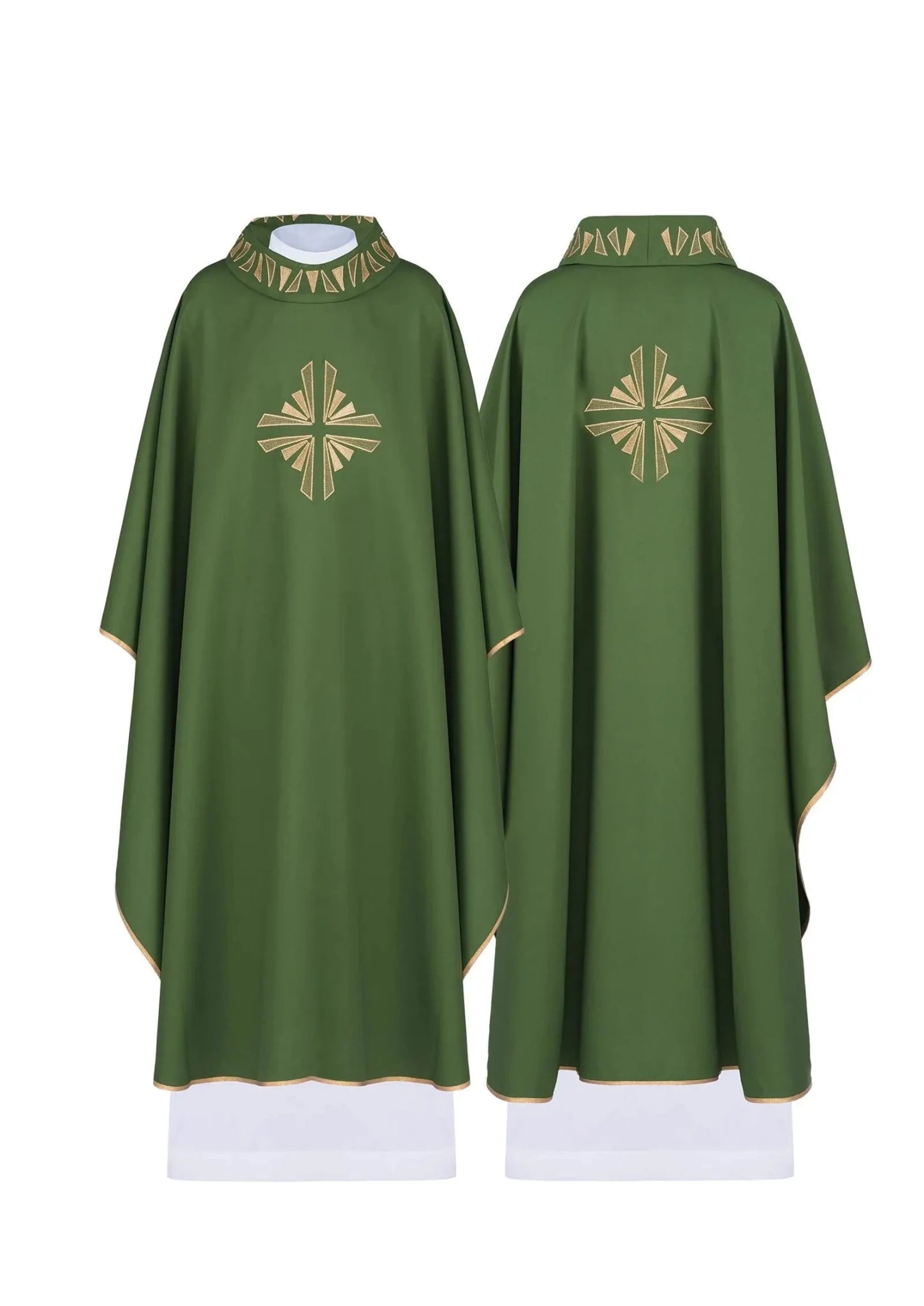 Green chasuble with gold decorations - HAFTINA ATELIER