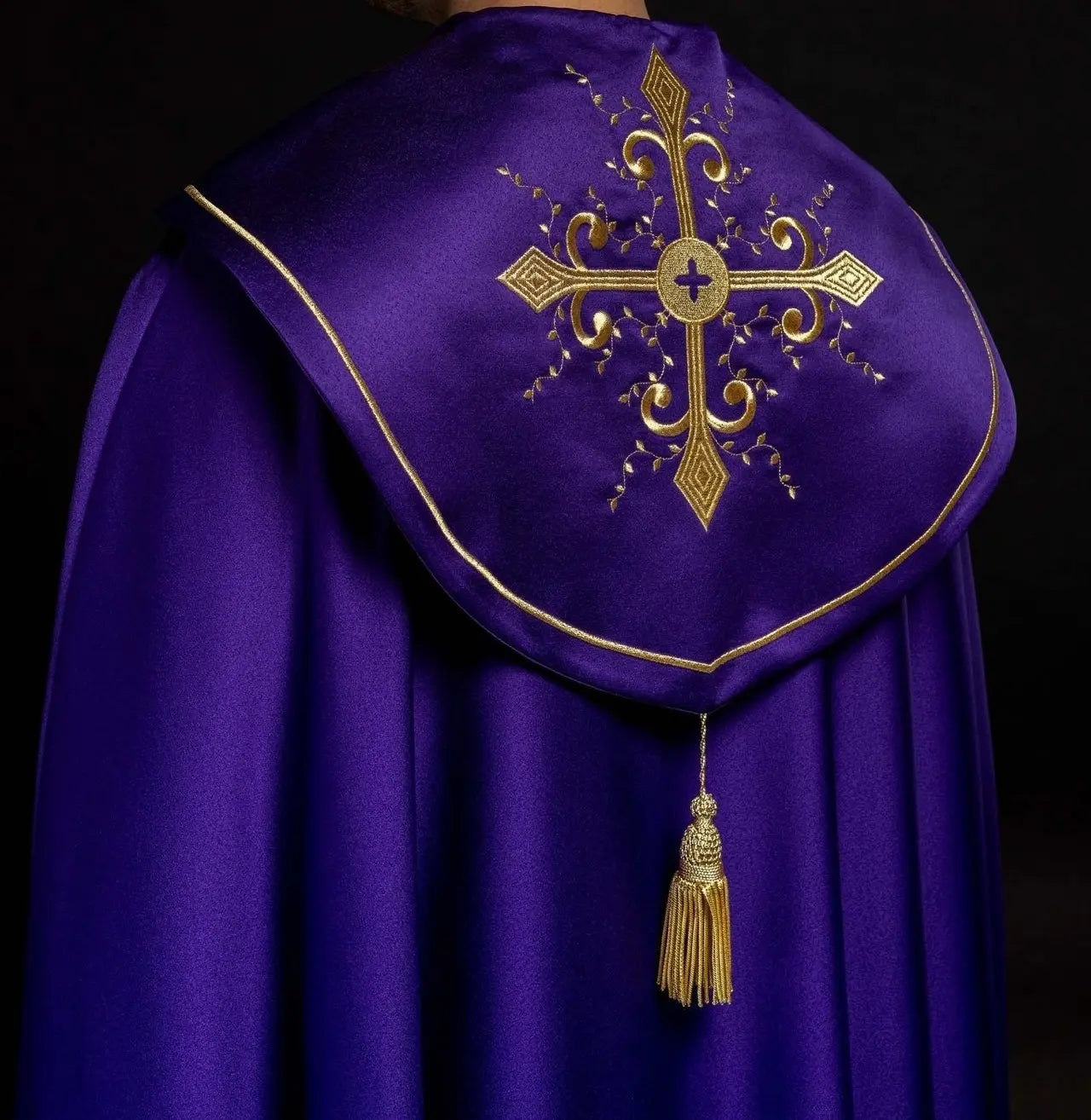 Embroidered liturgical cape purple