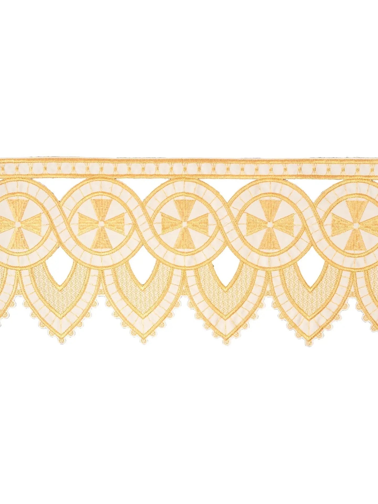 Metre with front embroidery Ecru cross