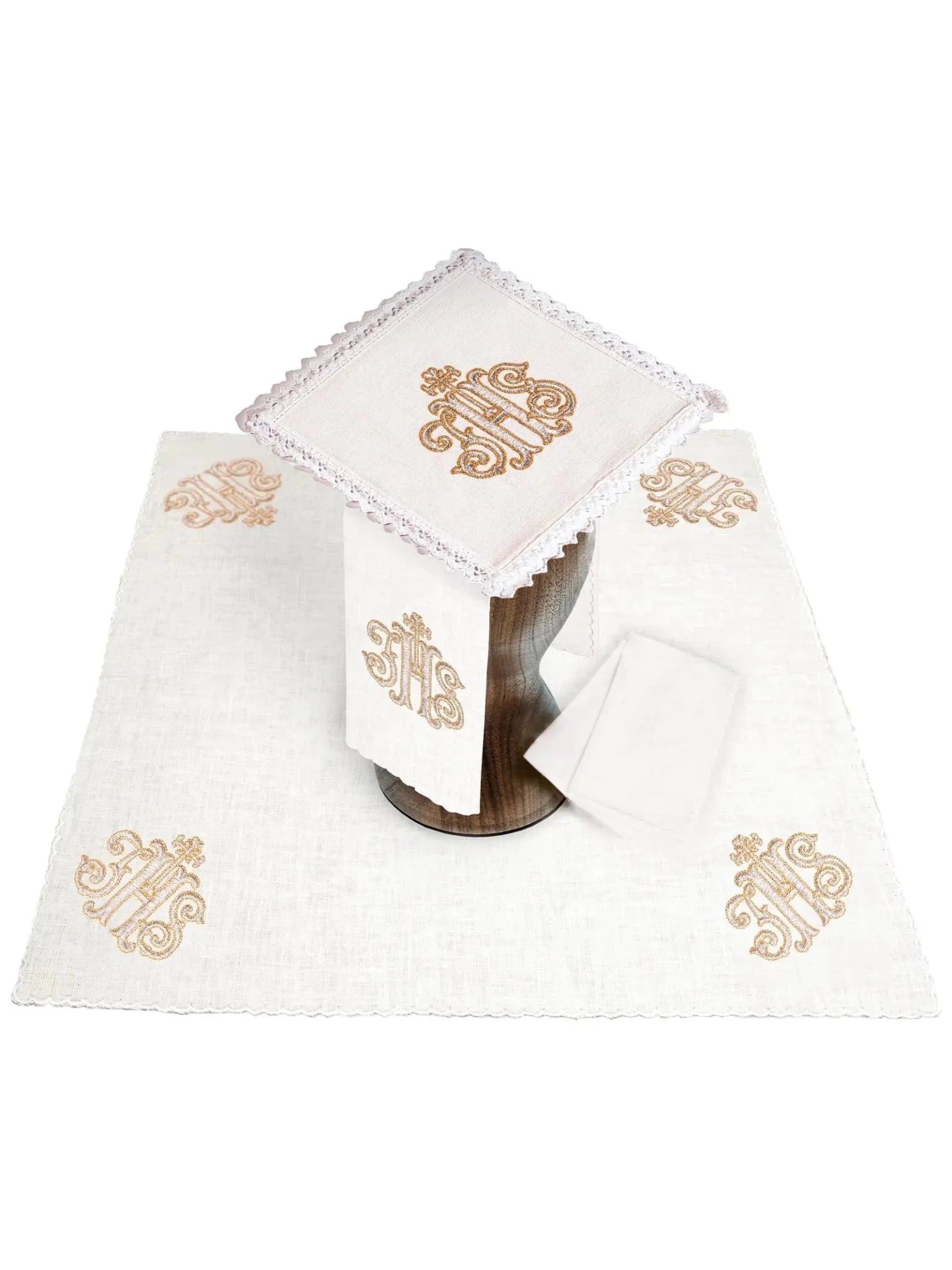 Linen chalice linen with IHS embroidery - HAFTINA ATELIER