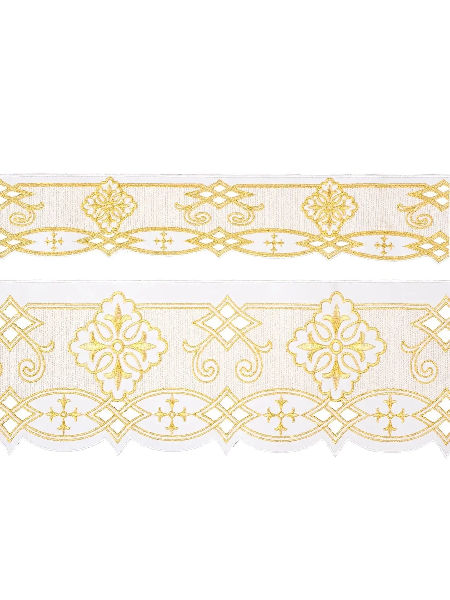 Metre with front embroidery Rosette White