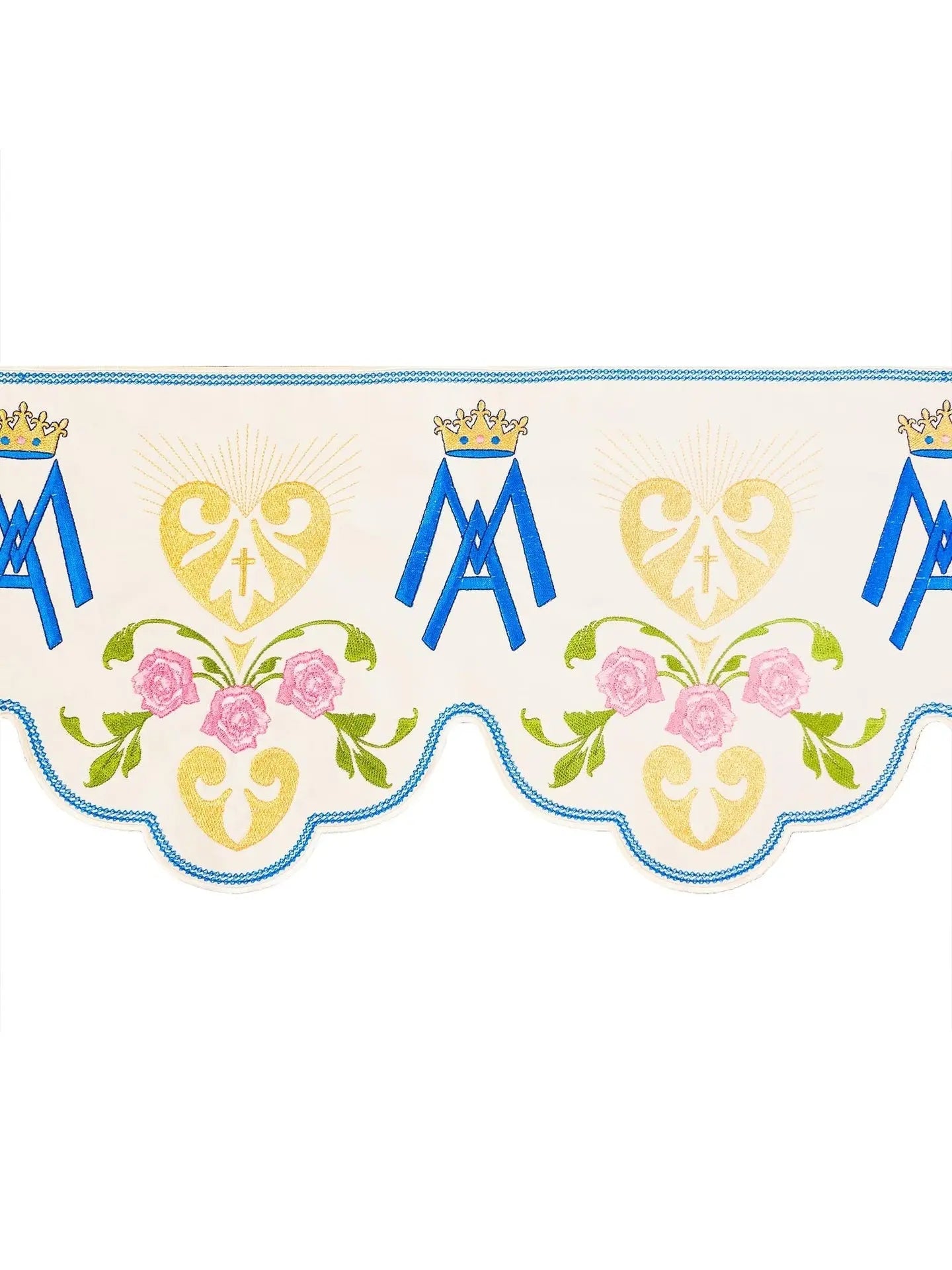 Metre with front embroidery with Marian motif ecru