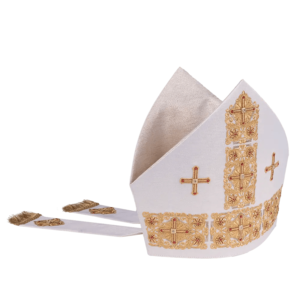 Embroidered mitre richly decorated with cross motif
