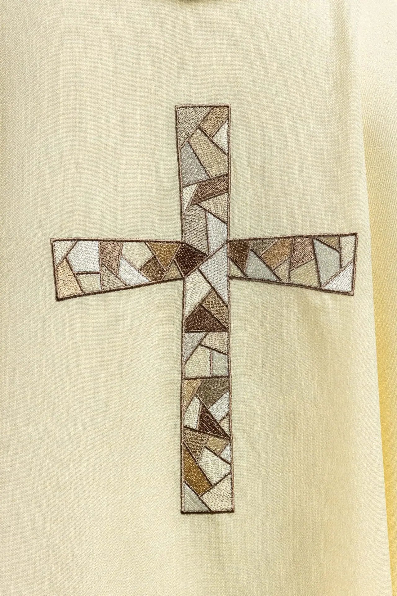 Embroidered cross ecru chasuble