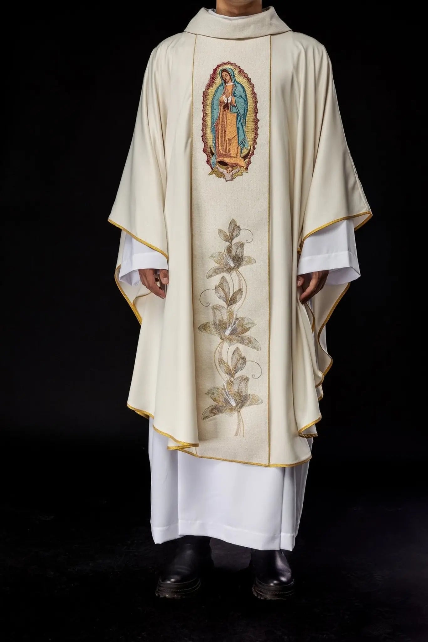 Embroidered chasuble with the image of Our Lady of Guadalupe