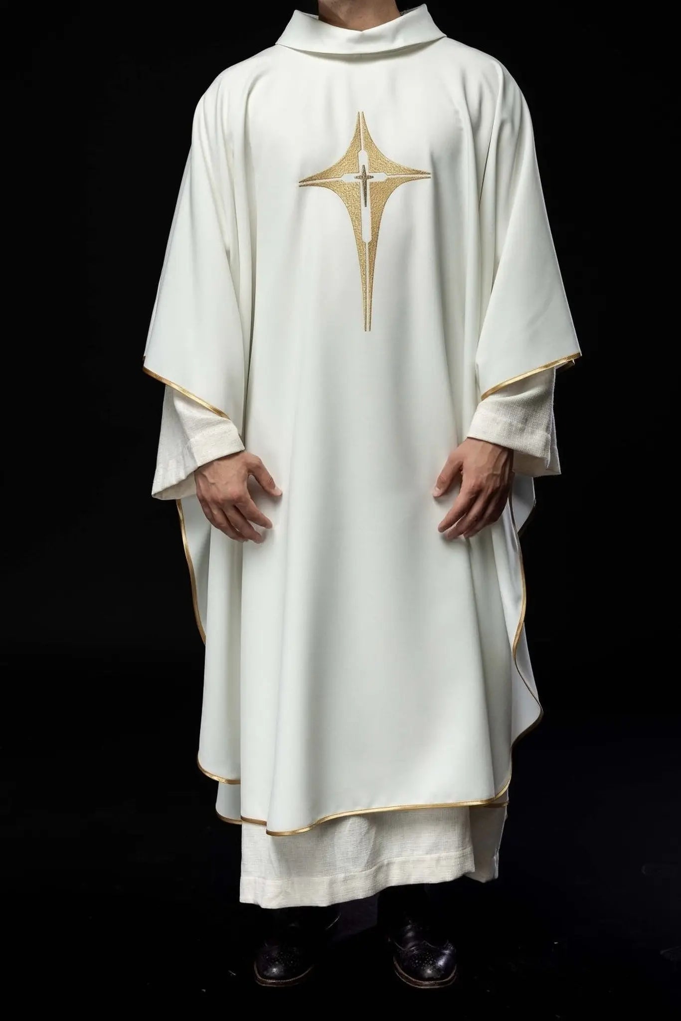 Embroidered chasuble with cross design