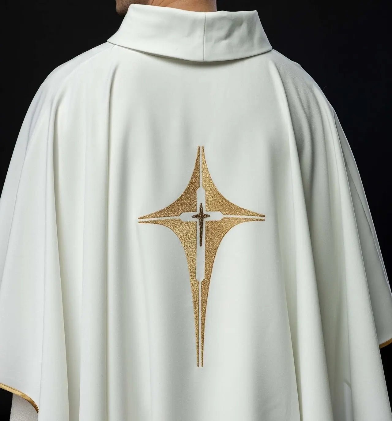 Embroidered chasuble with cross design
