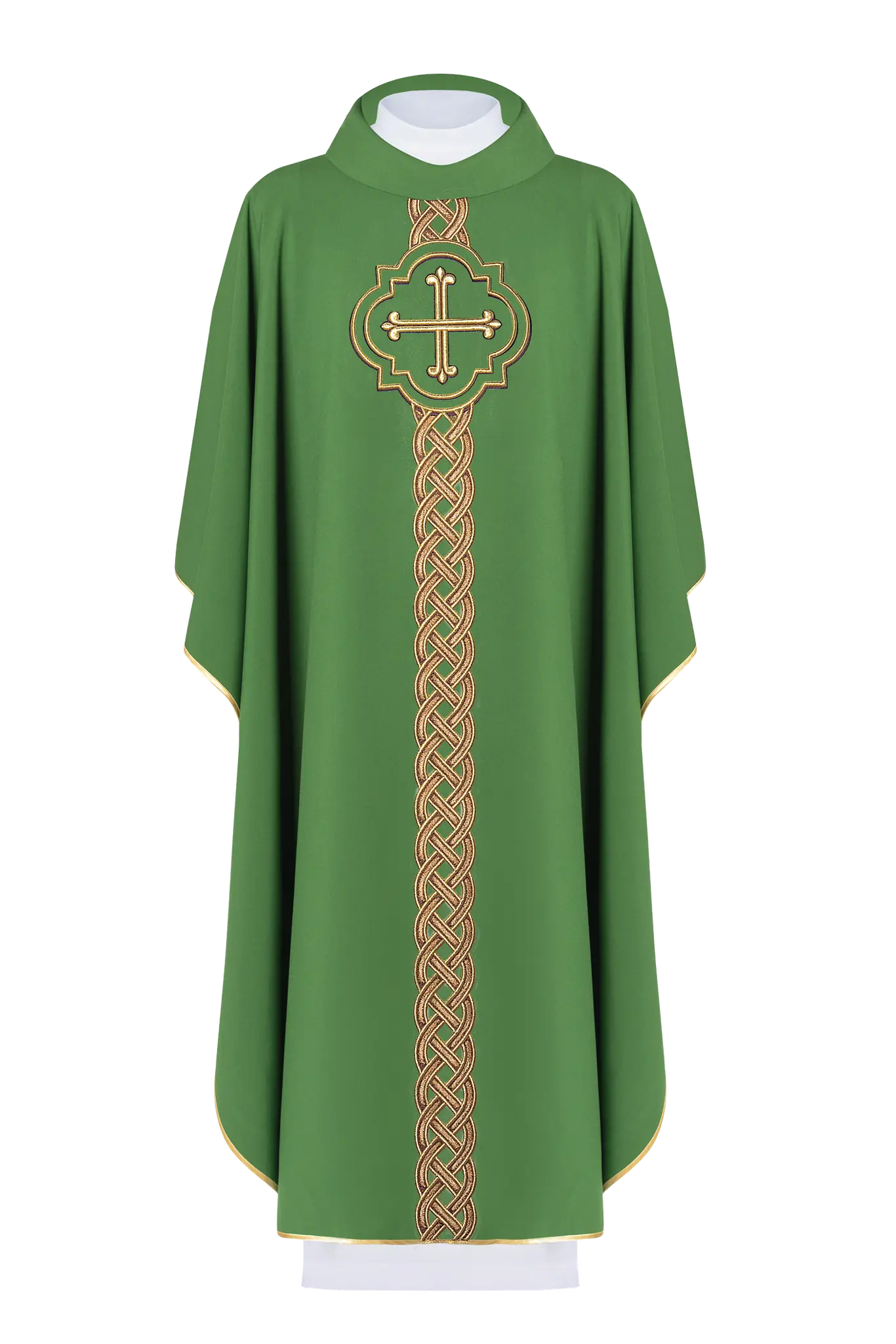 Embroidered chasuble Green with Cross motif