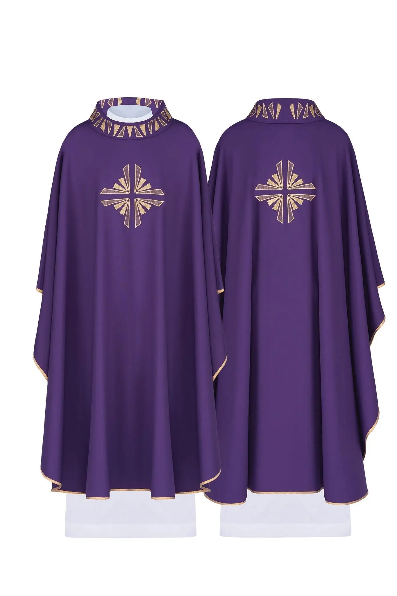 Purple chasuble with gold decorations - HAFTINA ATELIER
