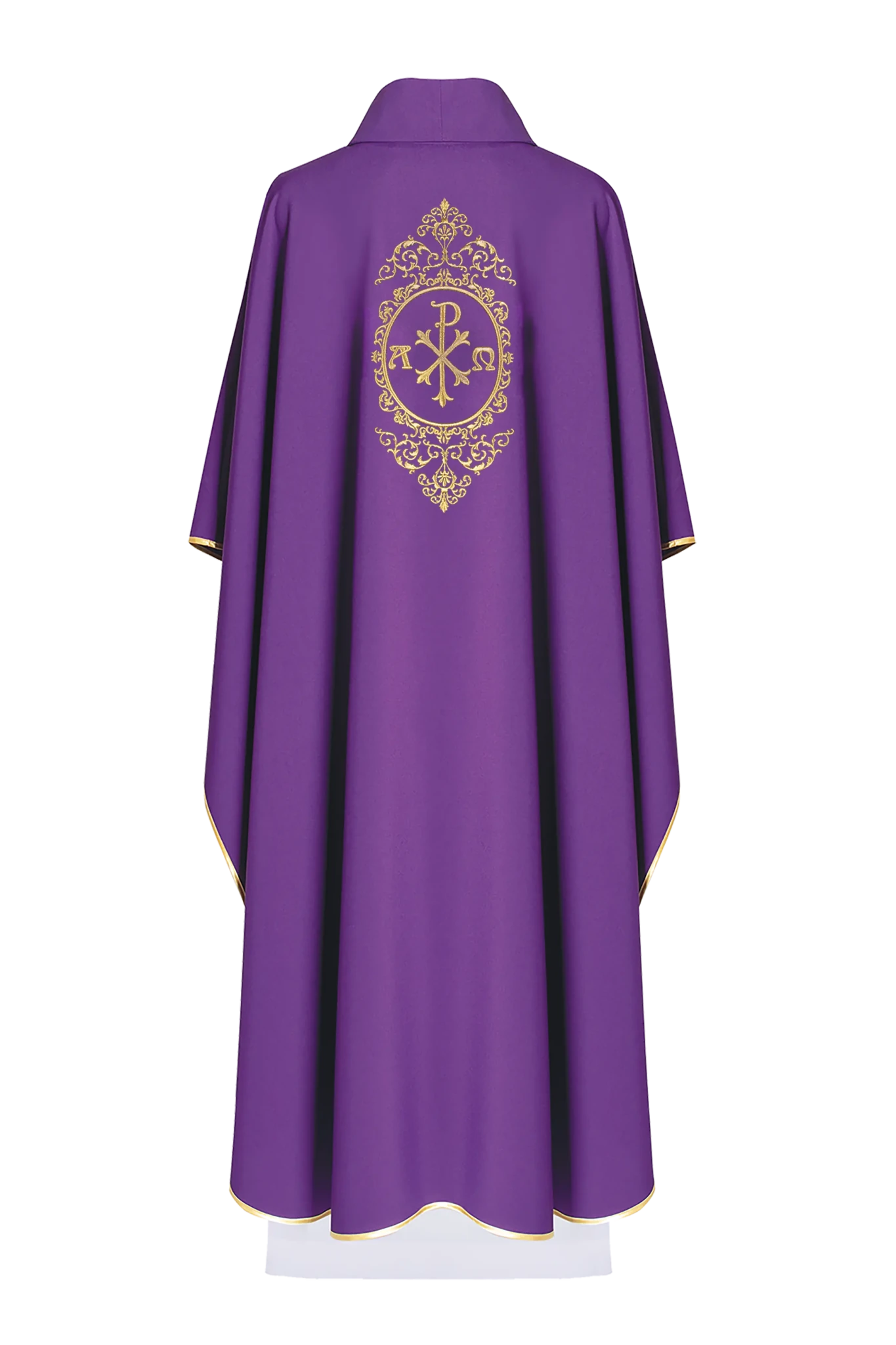 Purple chasuble with PAX surrounded by gold embroidery - HAFTINA ATELIER