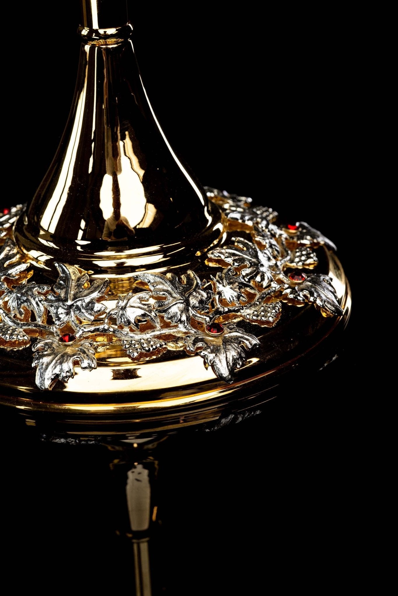 Handmade Gilded Brass Monstrance with Rubies - 70 cm - image 8