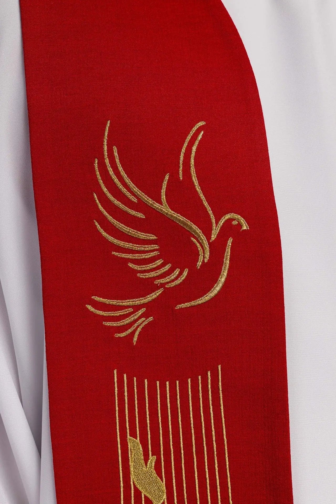 Embroidered stole Holy Spirit Red