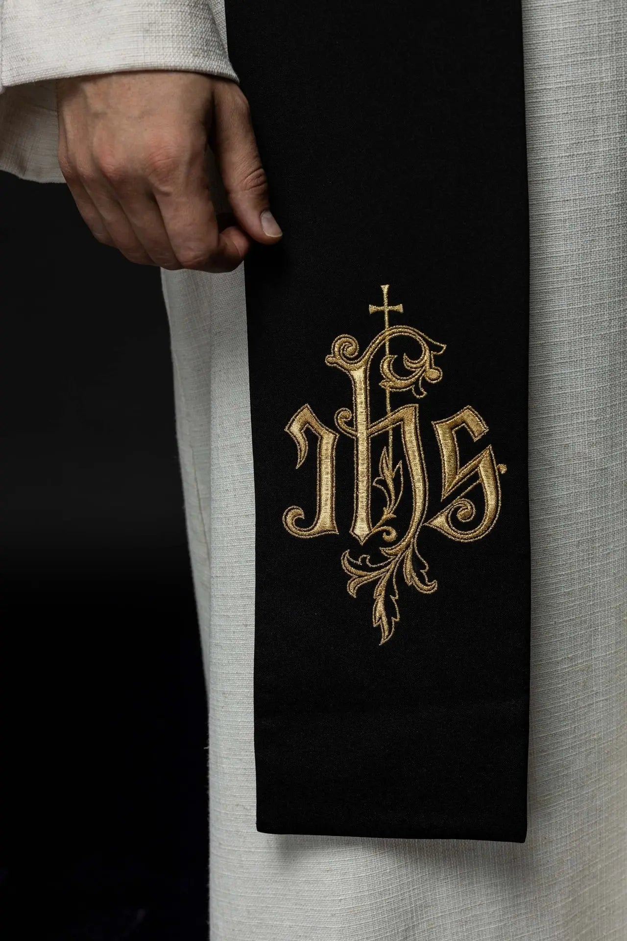 IHS embroidered stole