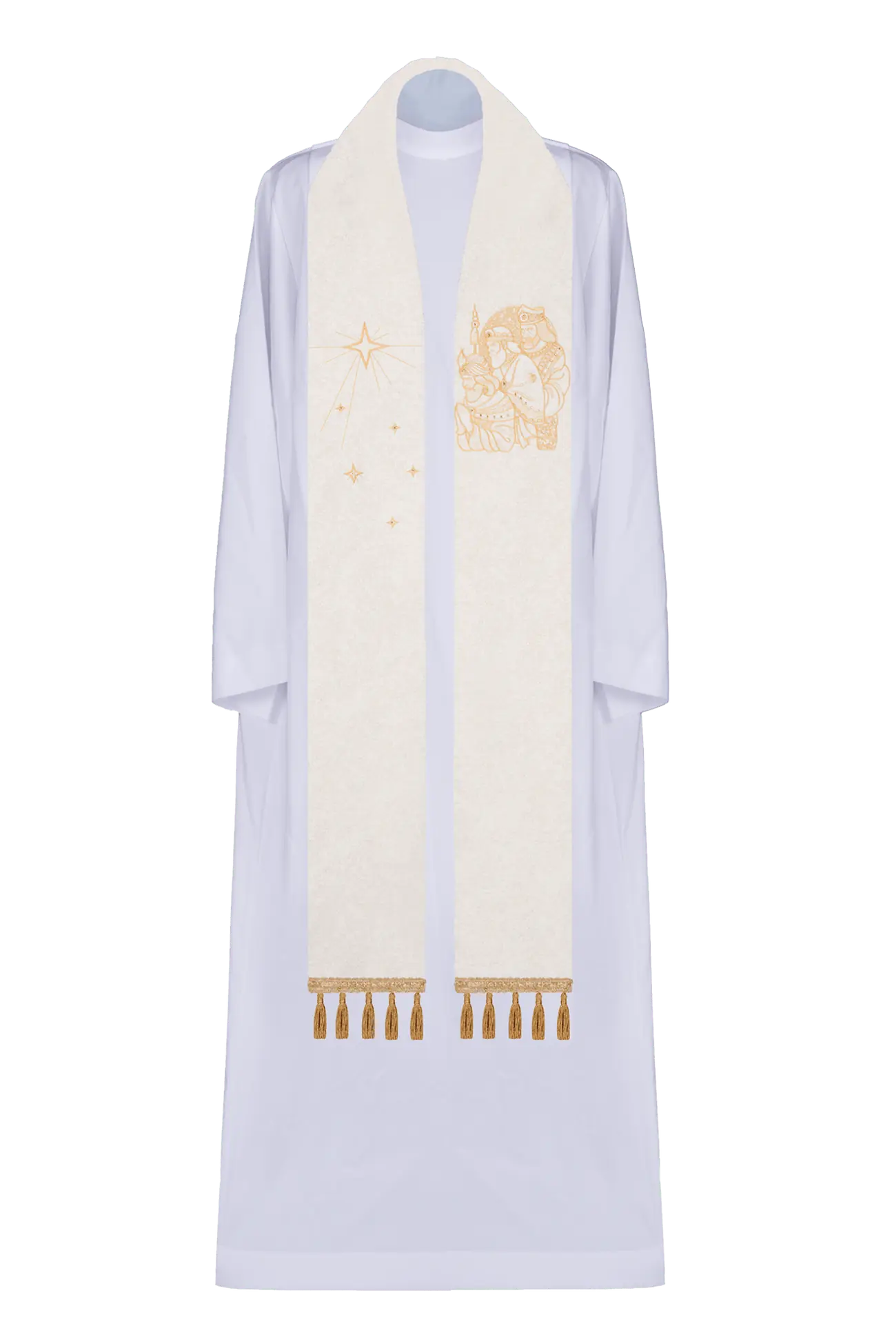 Embroidered priest's stole with Three Kings motif