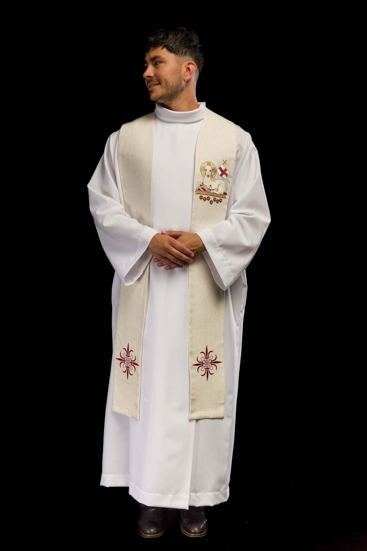 Stuła wielkanocna z haftowanym Barankiem Bożym Wielkanoc