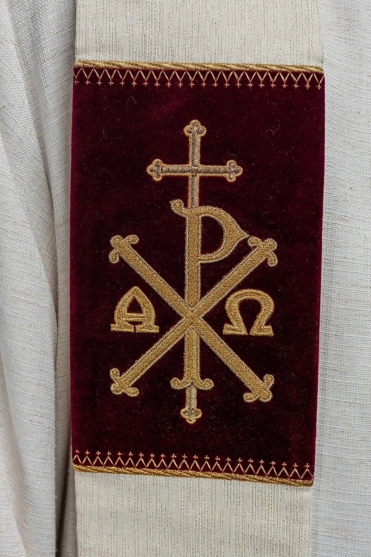 Stole with Embroidered Eucharistic Chalice and PAX