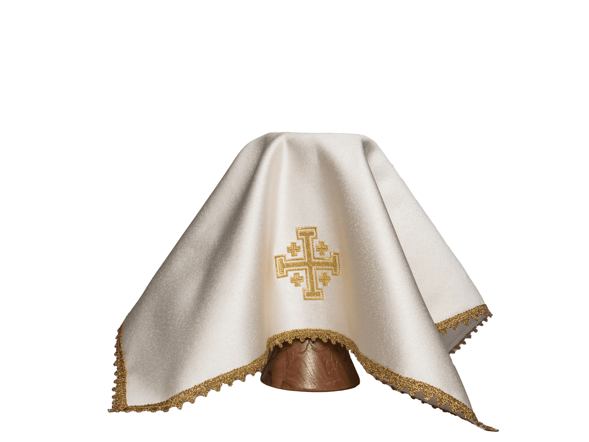 Set of four chalice veils with Jerusalem Cross embroidery