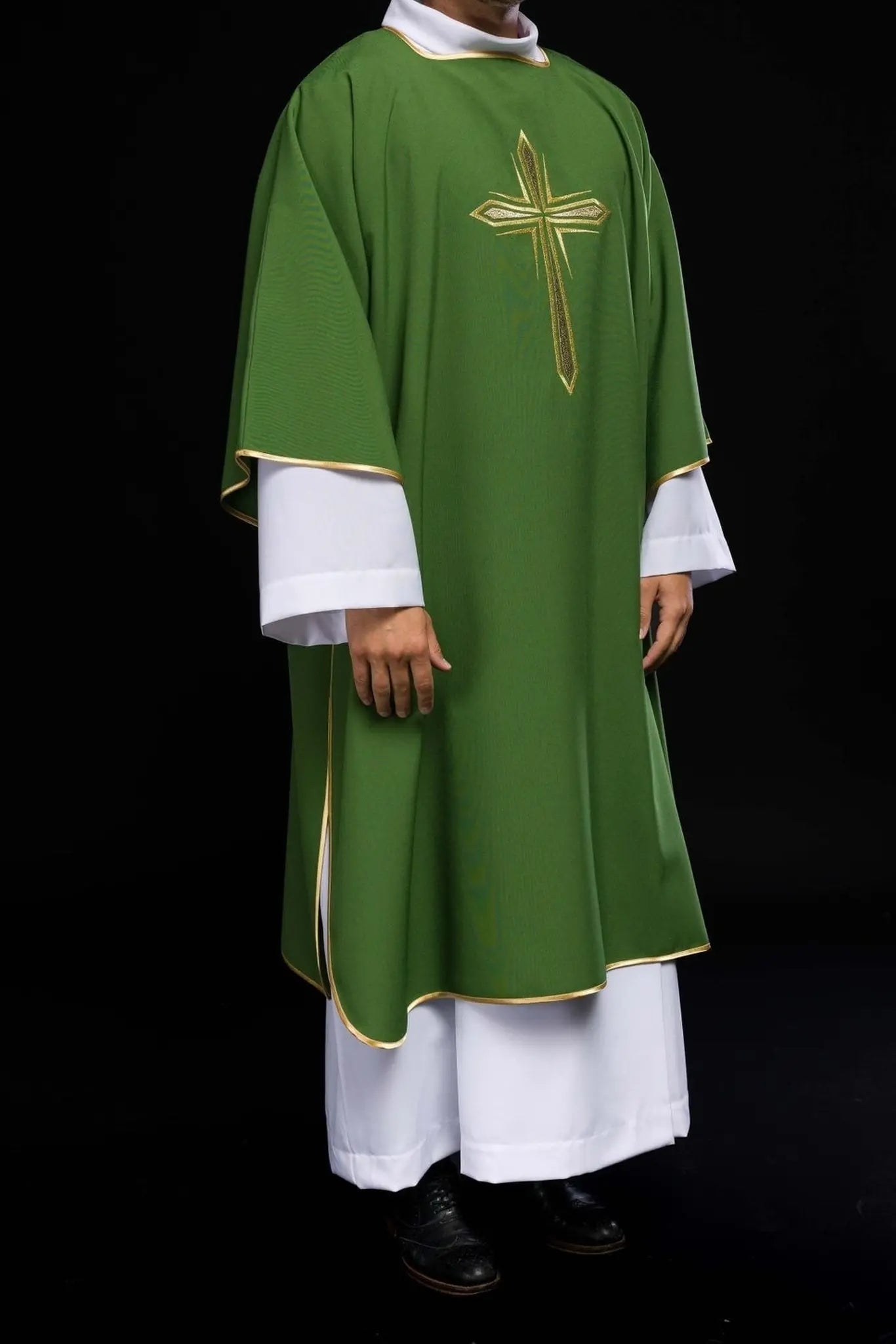 Green Dalmatic with Embroidered Gold Cross