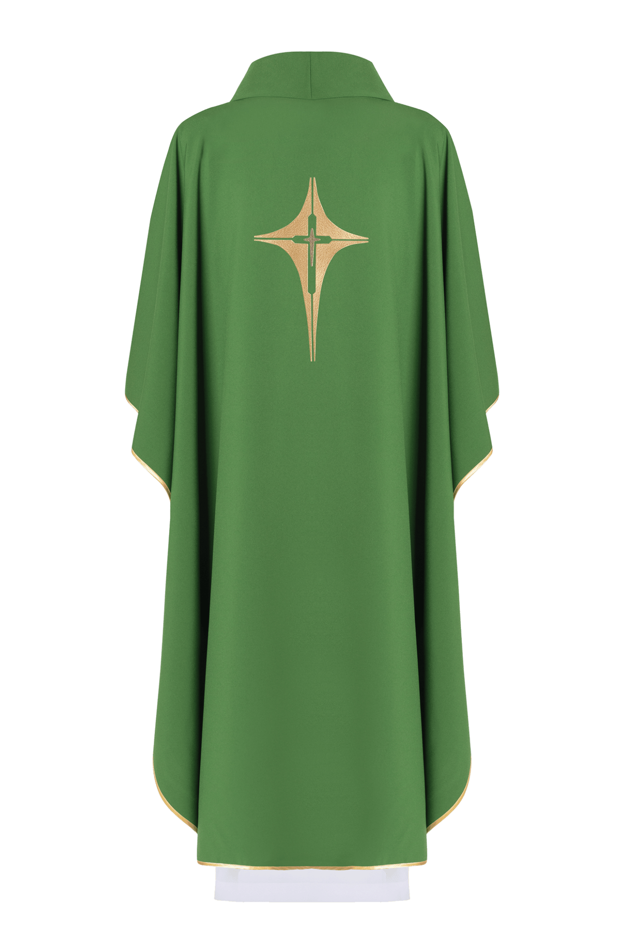 Zielony ornat haftowany z motywem krzyża