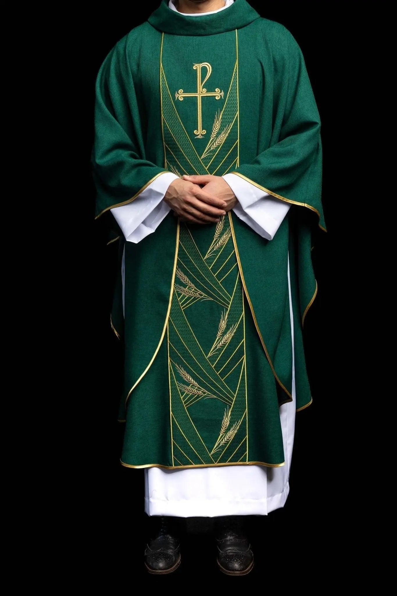 Green Chasuble with Embroidered PAX Band