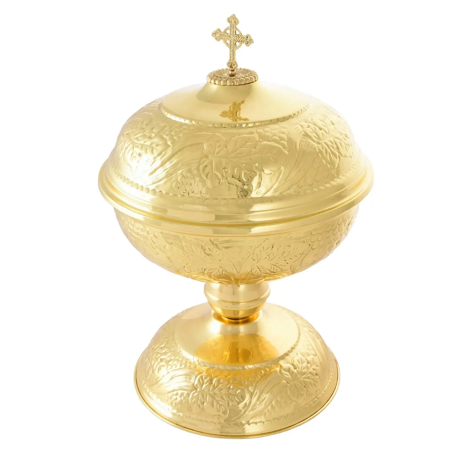 Brass Baptismal Font with Vine Ornament