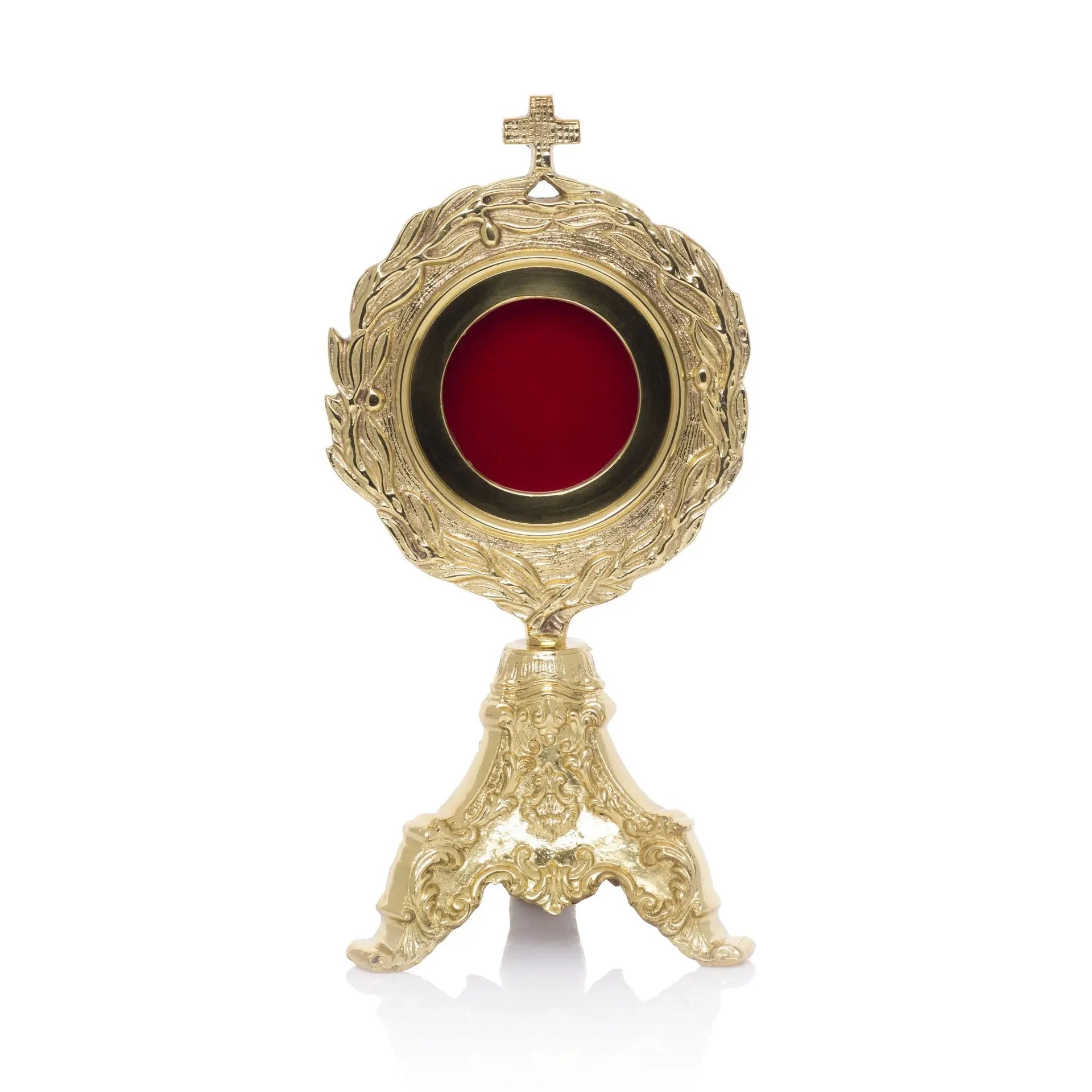 Brass Reliquary with Wreath Motif