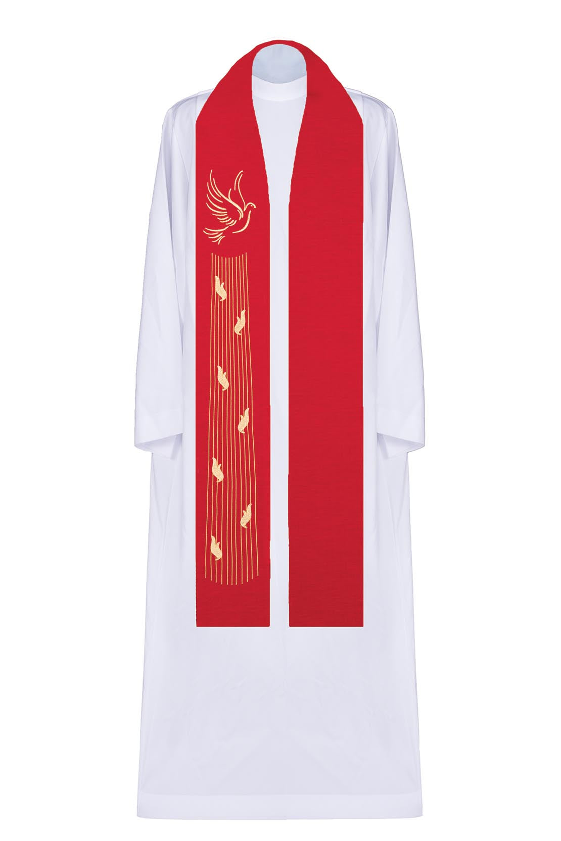 Embroidered stole Holy Spirit Red