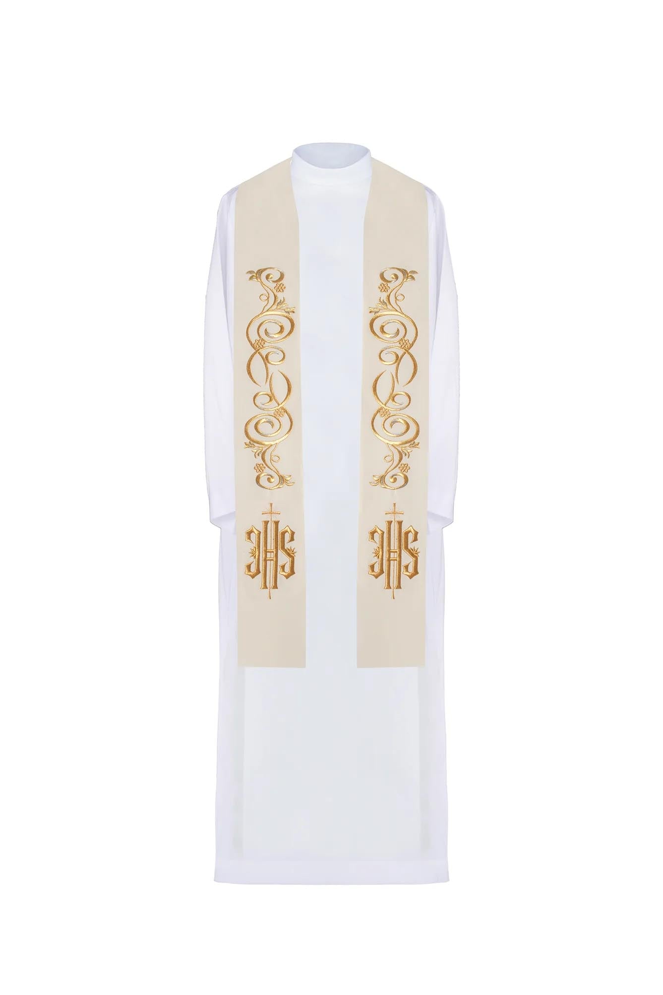 IHS embroidered stole in gold