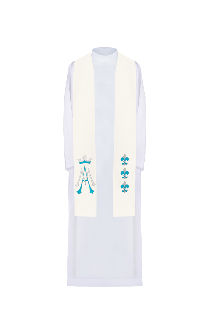 Embroidered stole of the Virgin Mary