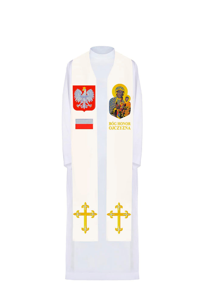 Embroidered stole Our Lady of Czestochowa