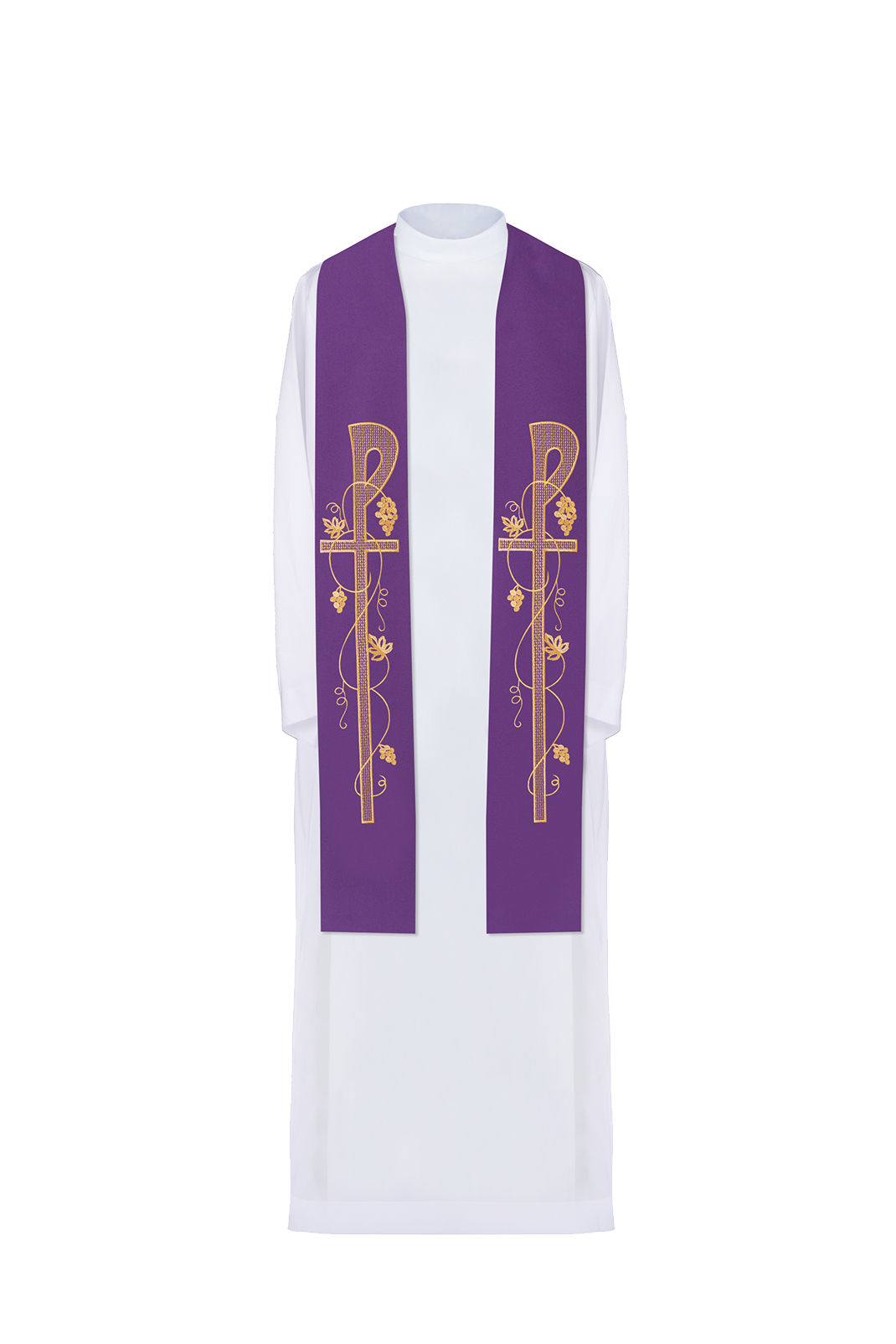 Embroidered purple priest's stole