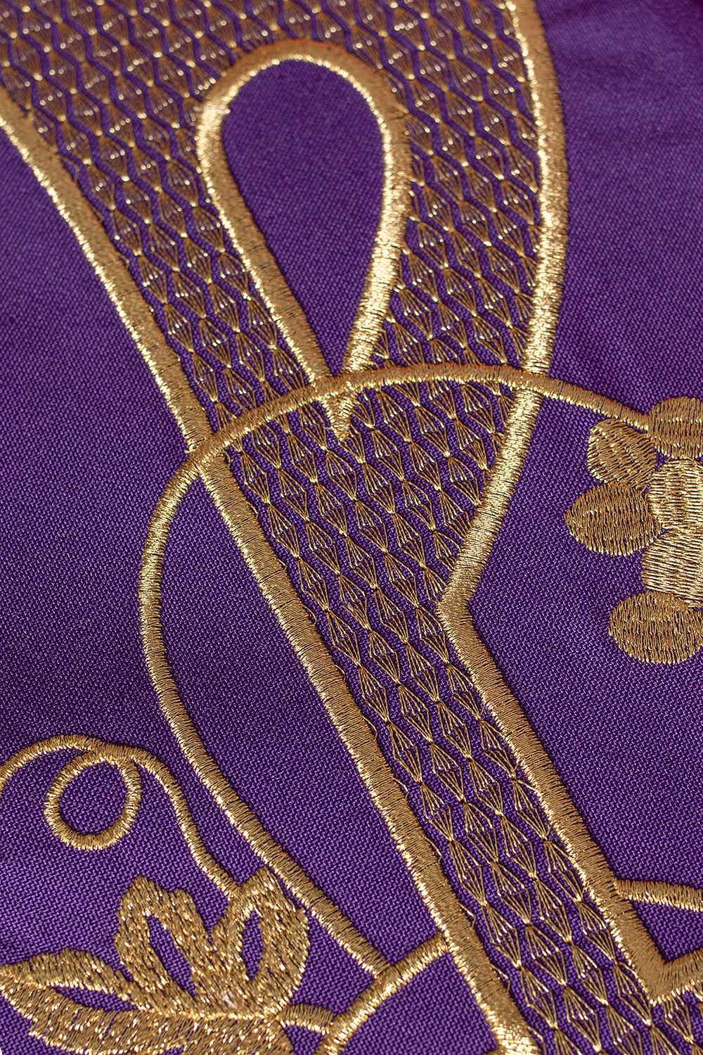 Embroidered purple priest's stole