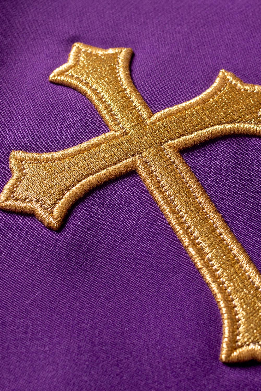 Priest's stole purple embroidered Cross