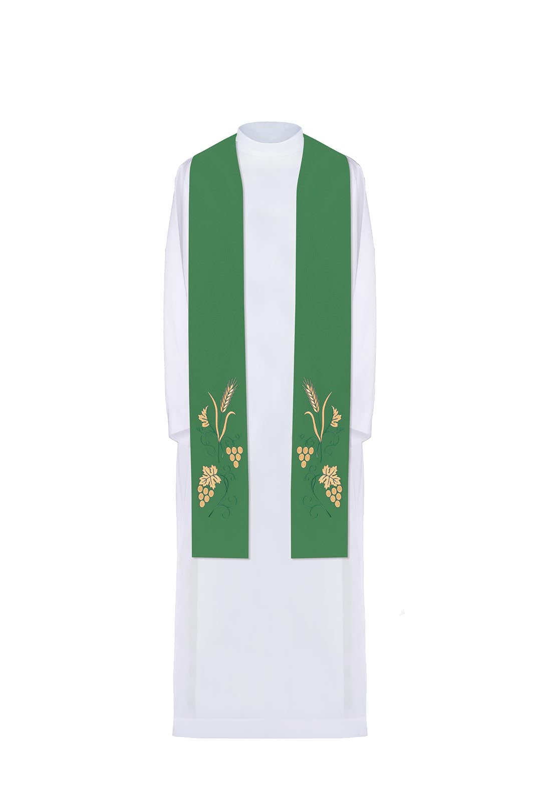 Priest's stole embroidered with grapes and ears in green